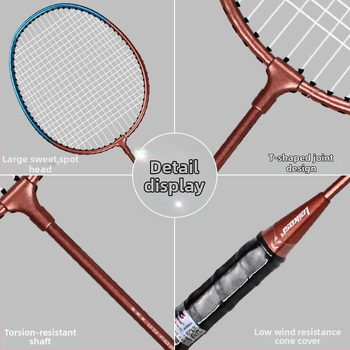 LKS506 Dvodijelna željezna raketa za badminton, otporna na habanje i lagana