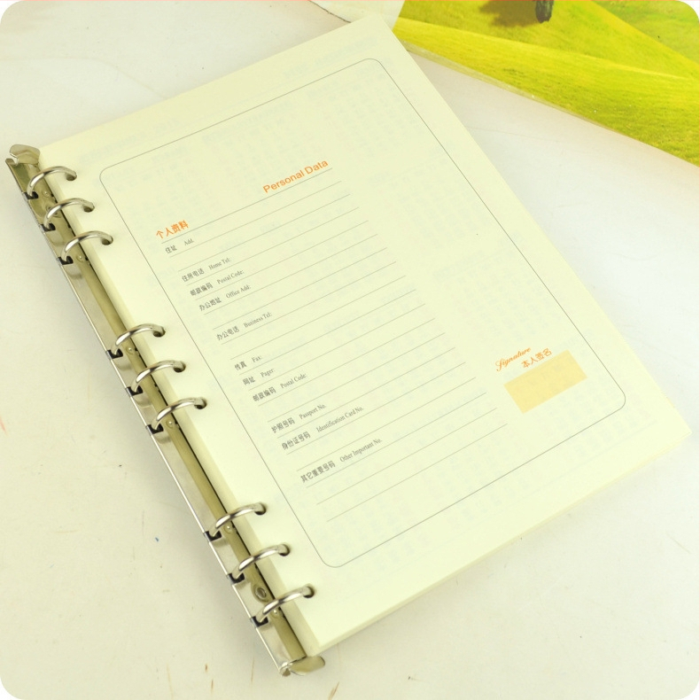 Meiyu Ručný zápisník – Kovový kruhový klip na viazanie, Typ 0, Model 088, Hromadné balenie