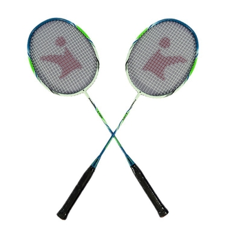 Badminton set (dva reketa) Ikalong, okvir od aluminijske legure, žice od poliestera, konstrukcija od aluminijsko-staklene kompozicije, težina 95–100 g, drška G5