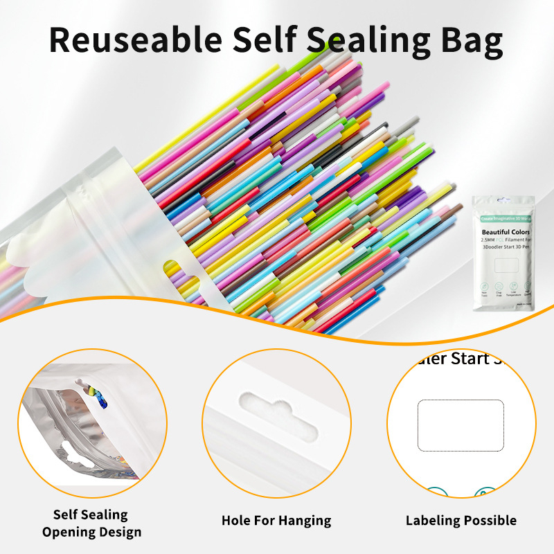 Alacsony hőmérsékletű PCL-konzumálók 3Doodler tollhoz, 2,5 mm, kör keresztmetszetű