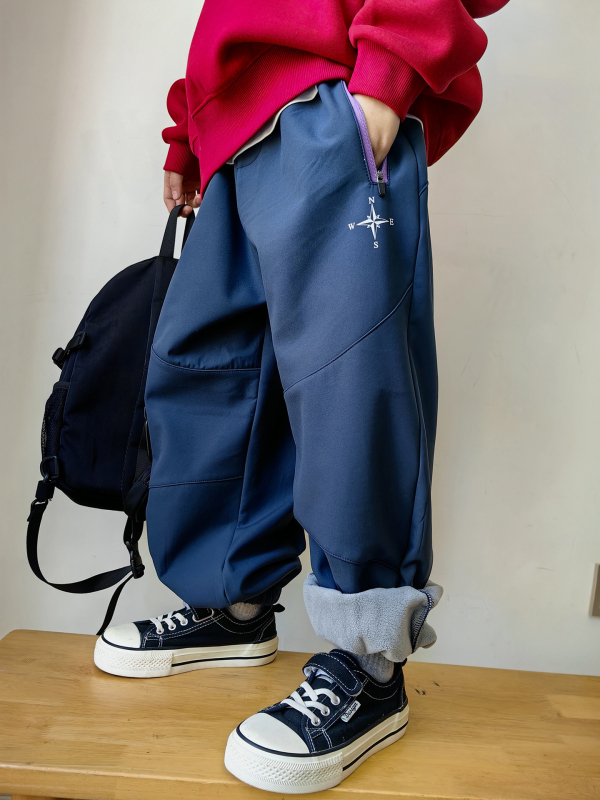 Dječje zimske hlače Soft Shell s flecom, 3D kroj, elastičan pojas, unisex