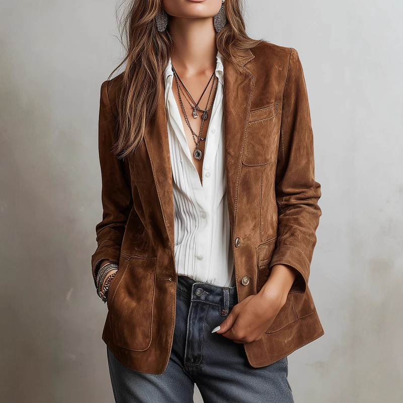 Žensko sako za poslovni odijelo, rever, dugi rukavi, poliester, bez glačanja, elegantan uredski stil