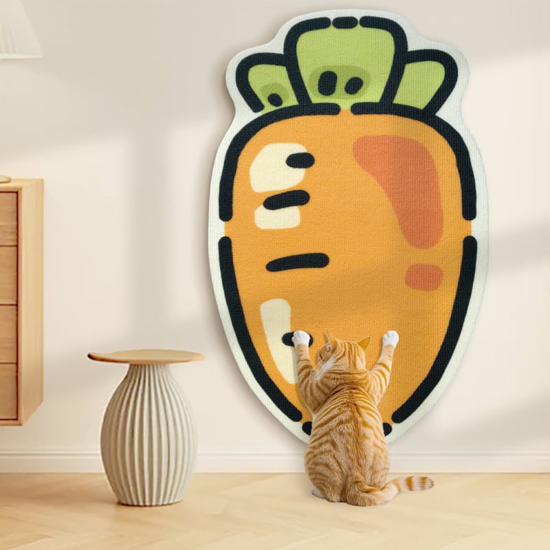 3D επιφάνεια γρατζουνίσματος για γάτες με σχέδιο τοίχου καλαμπόκι-καρότο, ανθεκτικό στη φθορά, χωρίς αποκόλληση ινών, πολυεστερικές ίνες, συσκευασία 100 τεμάχια, γλυκό στυλ