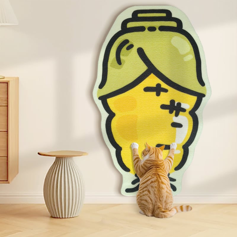 3D επιφάνεια γρατζουνίσματος για γάτες με σχέδιο τοίχου καλαμπόκι-καρότο, ανθεκτικό στη φθορά, χωρίς αποκόλληση ινών, πολυεστερικές ίνες, συσκευασία 100 τεμάχια, γλυκό στυλ