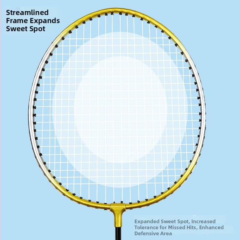 Borshka badminton raketa za početnike, okvir od željeznog legura, najlon konac, set od 2 rakete + torba