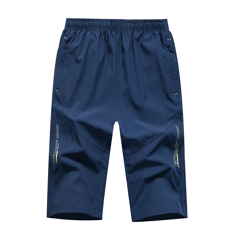 Muške capri hlače, labav kroj, cropped dužina, poliester 95%, korejskog stila, ljeto