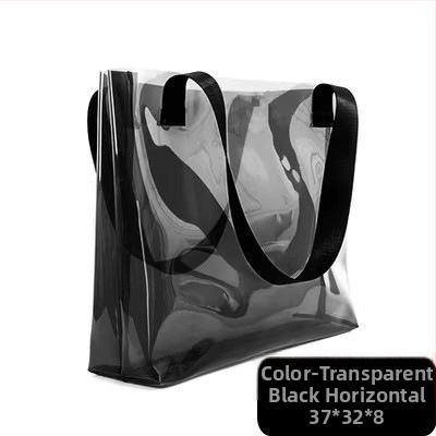 Na zákazku PVC laser taška na darčeky, priehľadná taška, horúce lisovanie + šitie, kód 66866, nový materiál