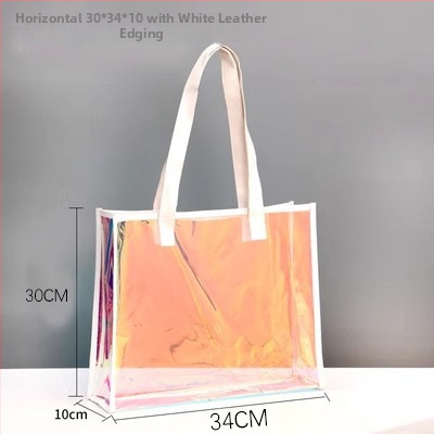 Na zákazku PVC laser taška na darčeky, priehľadná taška, horúce lisovanie + šitie, kód 66866, nový materiál