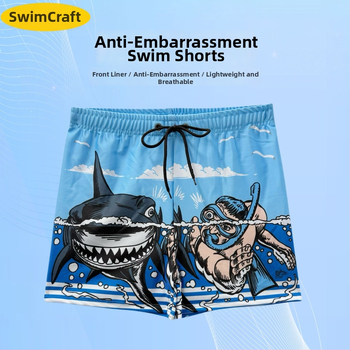 Muške kupaće hlače – Poliester-Spandex 88%, 220 g, podstava poliester, uzorak otiska, stil: bokserice/briefsi