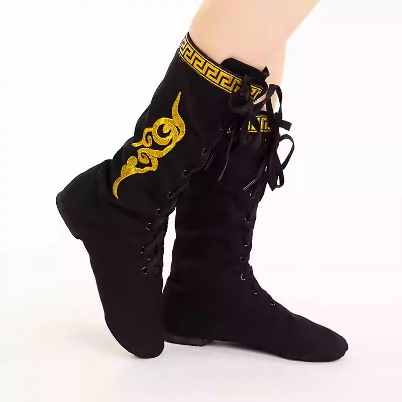 Plesne cipele za etnički mongolski ples - platnene gornja strana, složena potplat, prozračné, unisex, odrasli