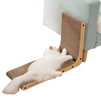 Πλάκα γρατσουνίσματος γάτας σε σχήμα L με ενσωματωμένο καταφύγιο, κάθετη και ανθεκτική στη φθορά