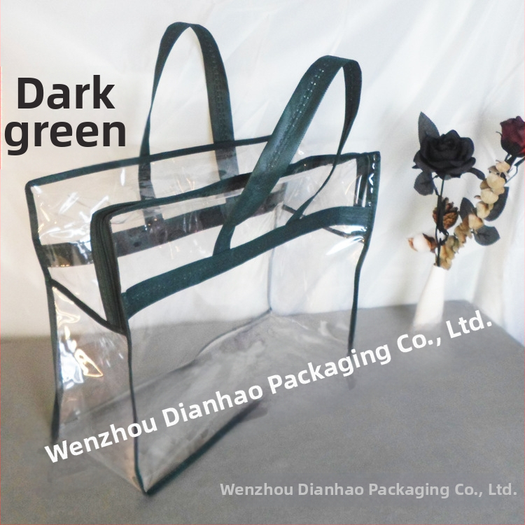 Dianhao štvorcenný priehľadný vreciek so zipsom na skladovanie, vhodný pre darčekové balenie, PVC materiál, vodotesné a proti plesniam