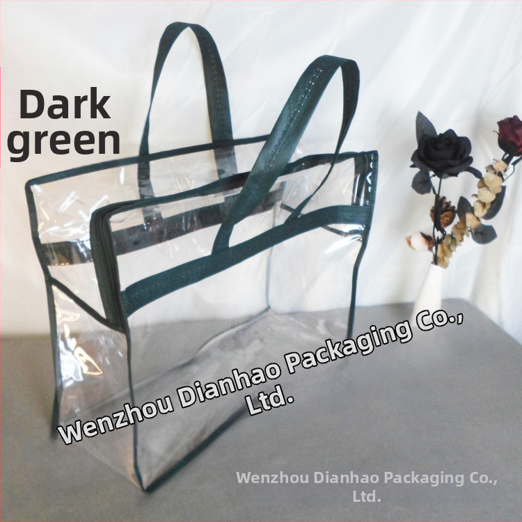 Dianhao štvorcenný priehľadný vreciek so zipsom na skladovanie, vhodný pre darčekové balenie, PVC materiál, vodotesné a proti plesniam