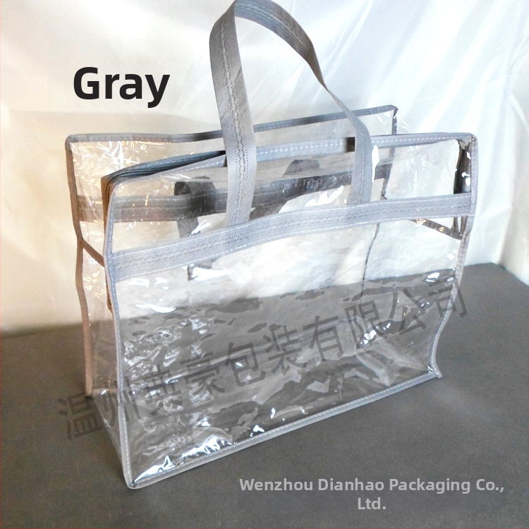 Dianhao štvorcenný priehľadný vreciek so zipsom na skladovanie, vhodný pre darčekové balenie, PVC materiál, vodotesné a proti plesniam