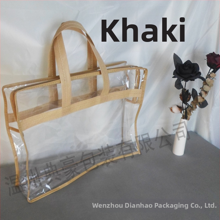 Dianhao štvorcenný priehľadný vreciek so zipsom na skladovanie, vhodný pre darčekové balenie, PVC materiál, vodotesné a proti plesniam