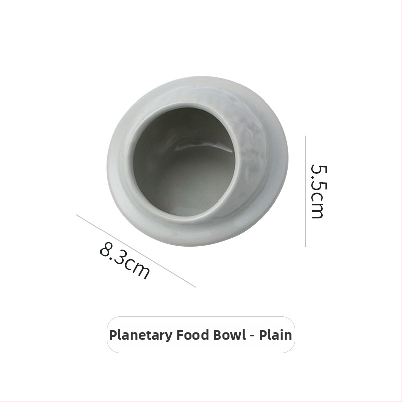 Set ceramic pentru hamster – seria spaceman cu bol pentru mâncare, dozator de apă, cadă și cuib adăpost