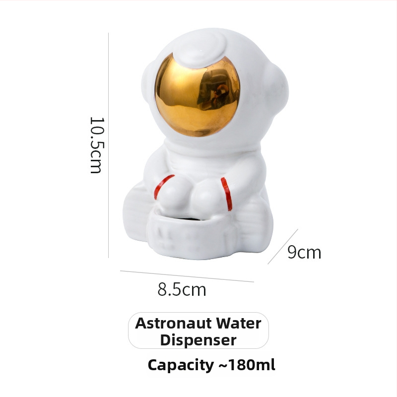Set ceramic pentru hamster – seria spaceman cu bol pentru mâncare, dozator de apă, cadă și cuib adăpost