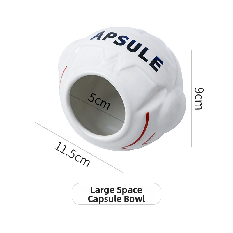 Set ceramic pentru hamster – seria spaceman cu bol pentru mâncare, dozator de apă, cadă și cuib adăpost