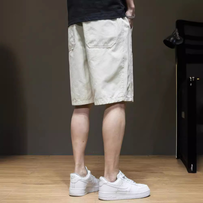 Jednobojne muške casual šorceve za ljeto, lagane, 3/4 duljine, opuštenog ravnog kroja, sportske plažne šortse