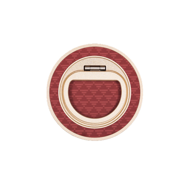 MagSafe-kompatibilis telefon-tartó szénszálas és fém anyagból, forgó gyűrű záróval, háromszög alakú