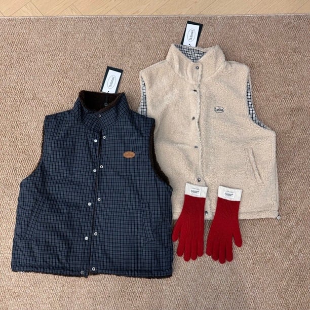 Gilet bez rukava od tweed-a s najlonom 95%+, stojeći ovratnik, minimalistički stil, bez punila, zimsko izdanje 2025