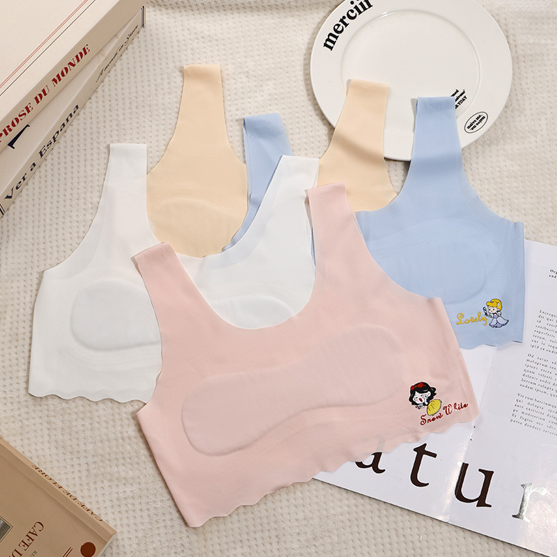 Prozračan bezšavni grudnjak-vest za djevojčice 9-12 godina, od ice silk, prozračan