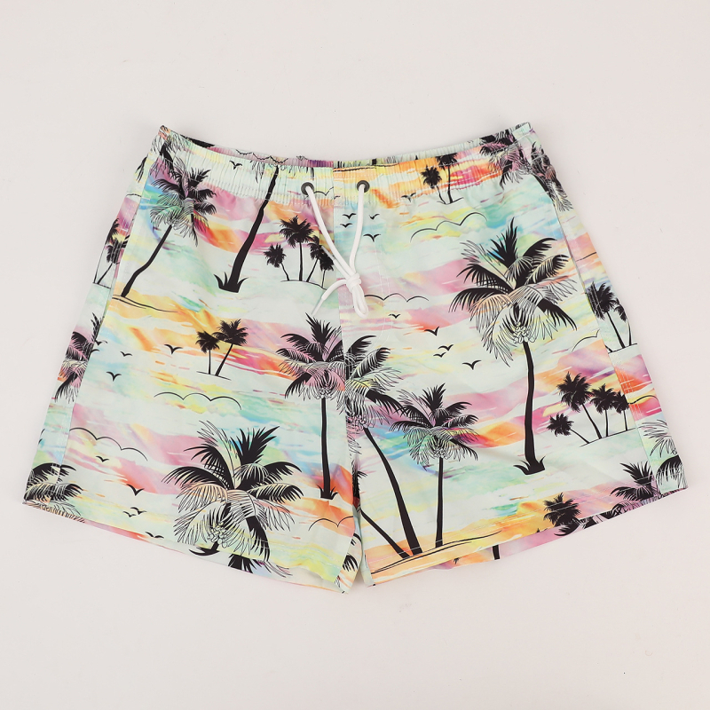 Muške plažne šorceve, 95% poliester, digitalni tisak, sportski stil, ljetna odjeća za plažu