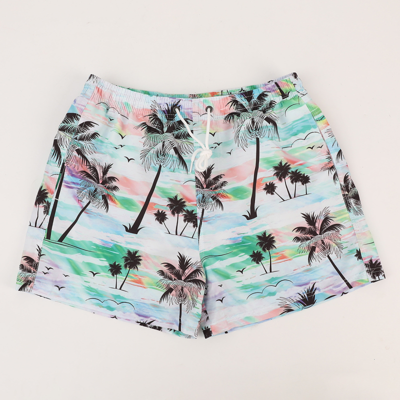 Muške plažne šorceve, 95% poliester, digitalni tisak, sportski stil, ljetna odjeća za plažu