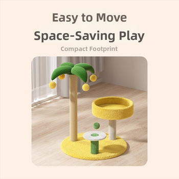 Mačací lezecký rám s útulnou a stromom, integrovaná doska na škrabanie, dizajn vesmírnej kapsule, minimalistický štýl, materiál sisal