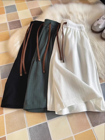 Muške plisirane brzo sušeće šorceve s pet duljina, slobodan kroj, mikroelastični polyester, ljeto 2025