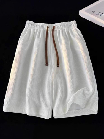 Muške plisirane brzo sušeće šorceve s pet duljina, slobodan kroj, mikroelastični polyester, ljeto 2025