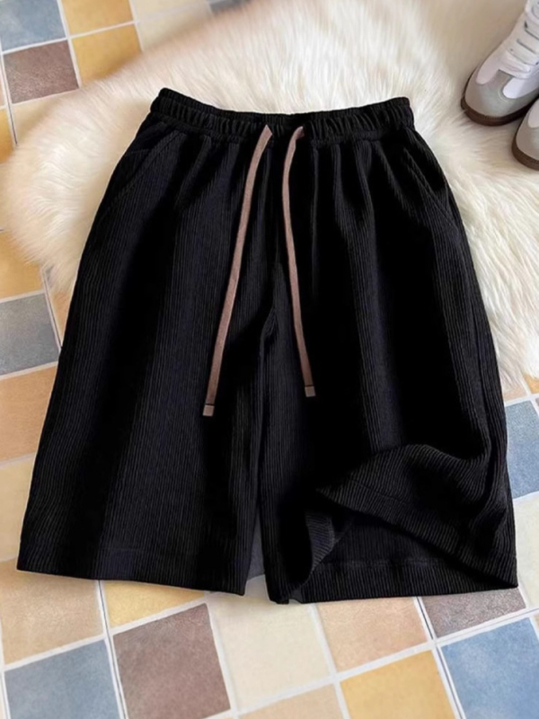 Muške plisirane brzo sušeće šorceve s pet duljina, slobodan kroj, mikroelastični polyester, ljeto 2025