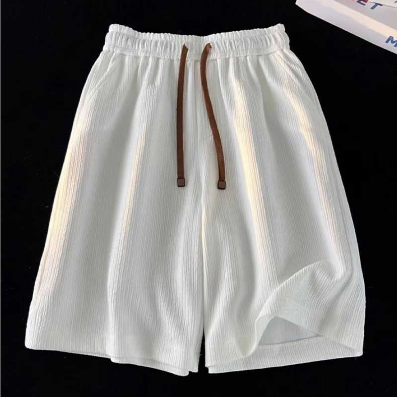 Muške plisirane brzo sušeće šorceve s pet duljina, slobodan kroj, mikroelastični polyester, ljeto 2025
