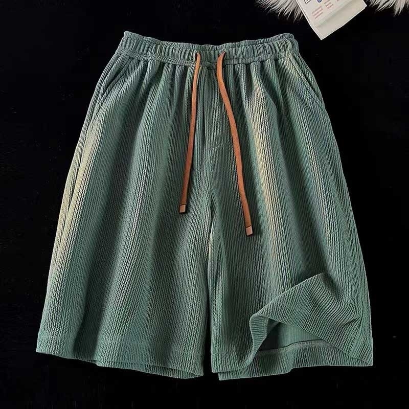 Muške plisirane brzo sušeće šorceve s pet duljina, slobodan kroj, mikroelastični polyester, ljeto 2025