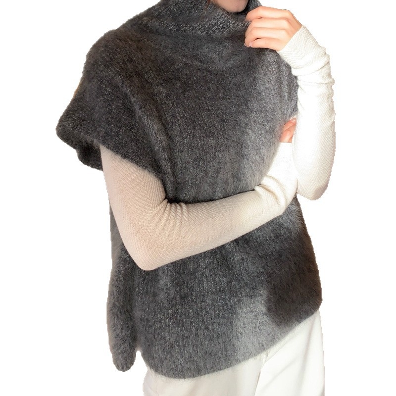 Pulover-vest sa stojećim ovratnikom, poliester tkanina, punjenje poliester-bavlna, za odrasle žene, jesen 2025, s etikietom