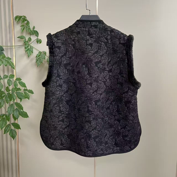 Jakardom vez s etničkim stilom, bez rukava, V-izrez, ultra kratka duljina (≤40 cm), punilo vuna, glavni materijal: rayon, A-oblik siluete