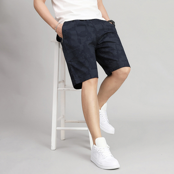 Muške plažne šorti od 100% pamuka, ravni kroj, Capri dužina, ljeto 2025