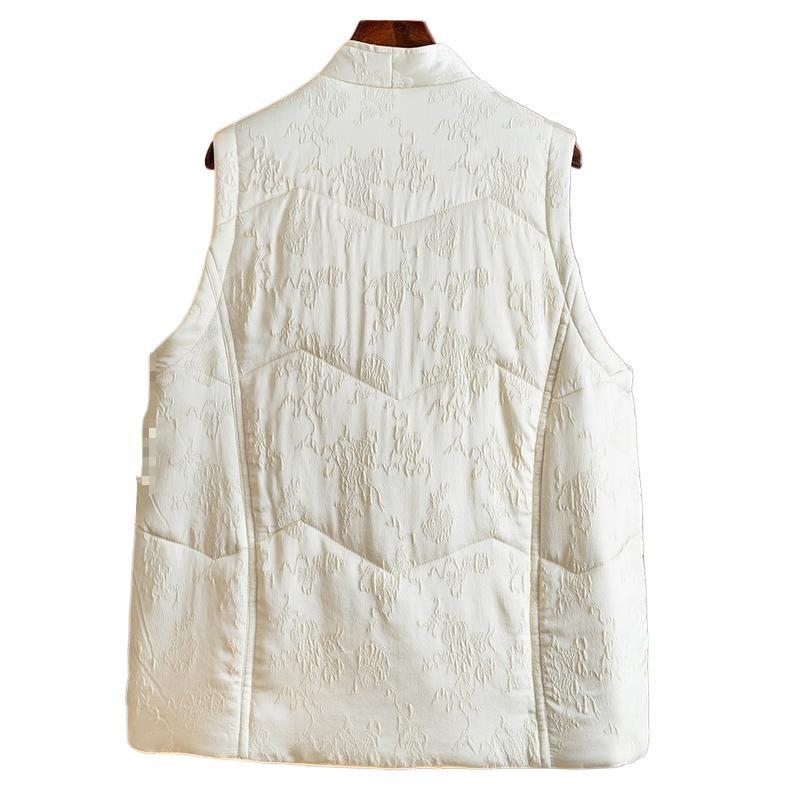 Ženski vest od vune s jacquard uzorkom, V-izrez, punjenje od vune, kopčom na 1 gumb, silueta A, proljeće 2025