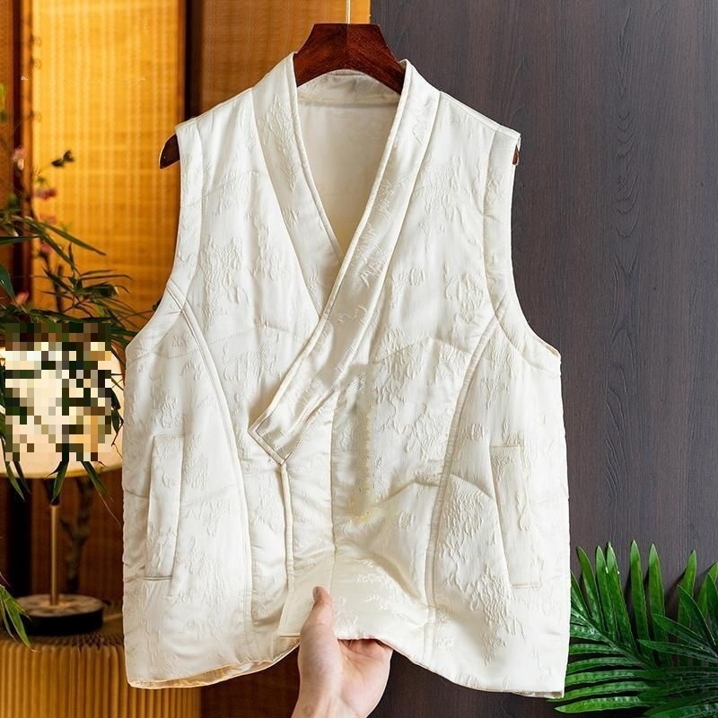 Ženski vest od vune s jacquard uzorkom, V-izrez, punjenje od vune, kopčom na 1 gumb, silueta A, proljeće 2025