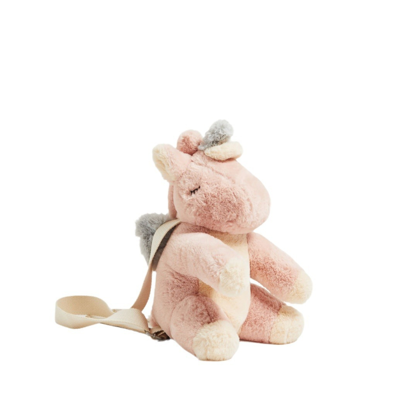 Rucsac pentru copii cu unicorn plușat, unisex, model animal, capacitate sub 20L, căptușeală din poliester, vara 2022