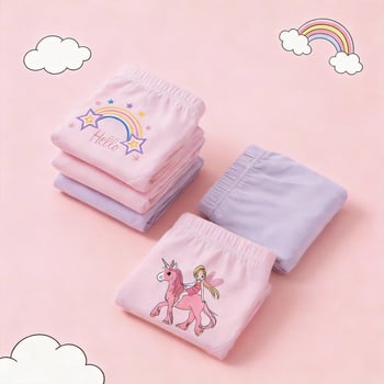 Chiloți pentru fete din bumbac Jialibei – respirabili, moi și confortabili, 95% bumbac + 5% spandex, cusături cu patru ace, pentru copii 3–8 ani