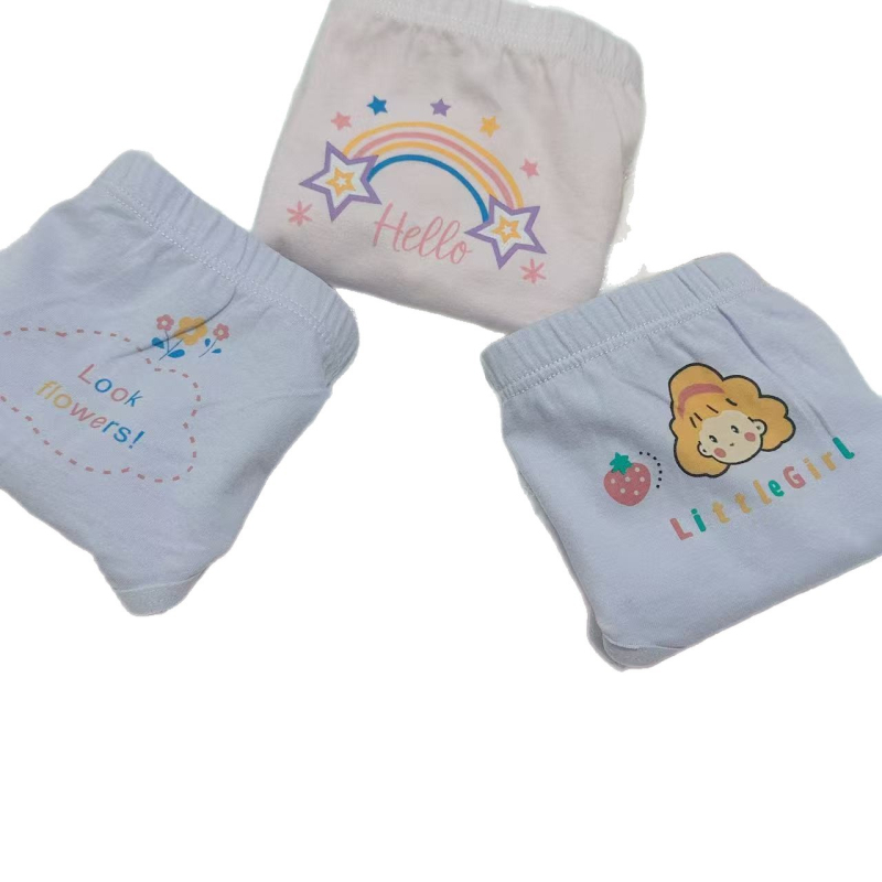 Chiloți pentru fete din bumbac Jialibei – respirabili, moi și confortabili, 95% bumbac + 5% spandex, cusături cu patru ace, pentru copii 3–8 ani