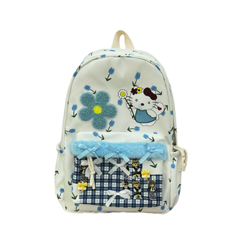 Ženski ruksak od najlona za školu, karikatura uzorak, kapacitet 20–35 L, ultralagan, naramenice s jastučićem zraka