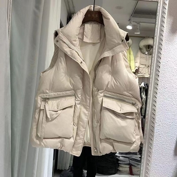 Vestă feminină în stil coreean, cu decolteu în V, din lână de oaie, Primăvara 2025