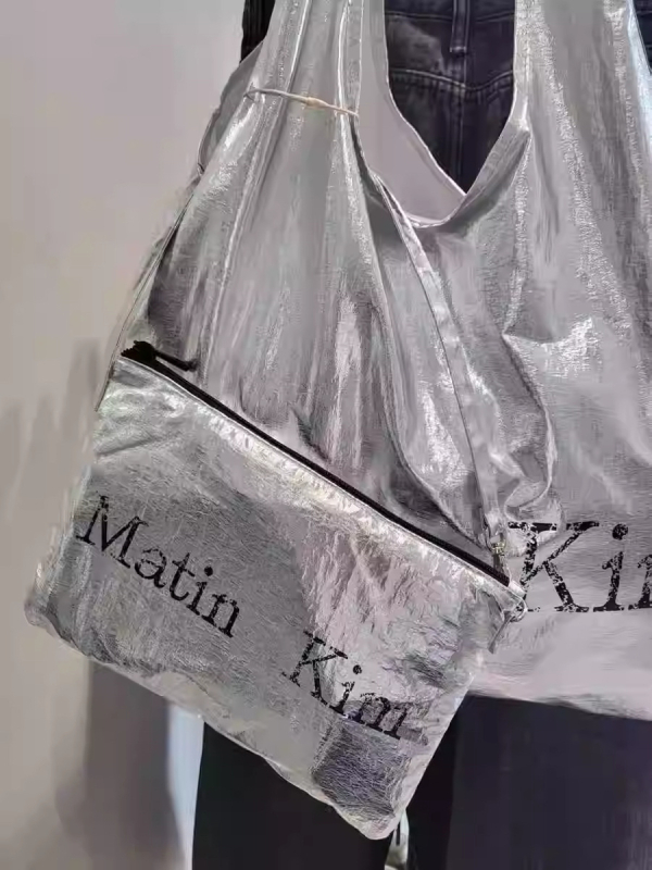 PU tote torba s reflektirajućim učinkom, korejski nišni dizajn, s jednim remenom, džep za telefon, platnena podstava