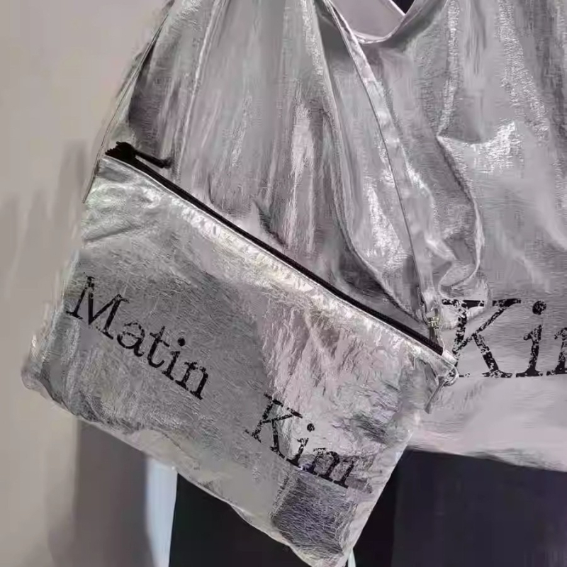 PU tote torba s reflektirajućim učinkom, korejski nišni dizajn, s jednim remenom, džep za telefon, platnena podstava