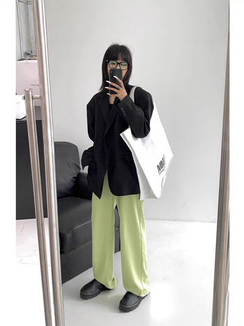 Ženski ležerni sako srednje duljine, poliester, jednostruko kopčanje, japansko-korejski casual stil