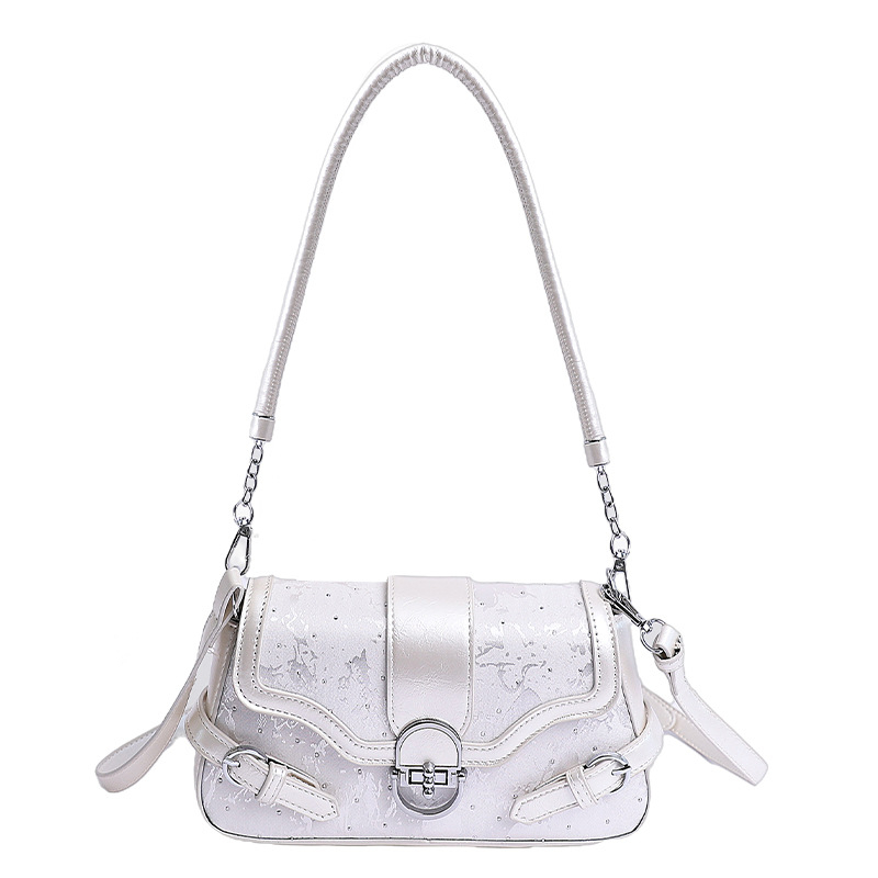 Torba za pazuh sa završnim zatvaranjem, PU koža, vodoravni kvadratni oblik, podstava od sintetičke kože, unutarnji džep sa zatvaračem, proljeće 2025