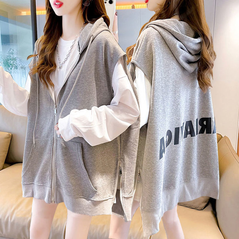 Ženski plus size kardigan s kapuljačom za jesen, korejski stil 2025