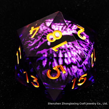 Kocka D20 od smole za D&D RPG, tema Cthulhu, zaobljeni kutovi, prilagodljivo